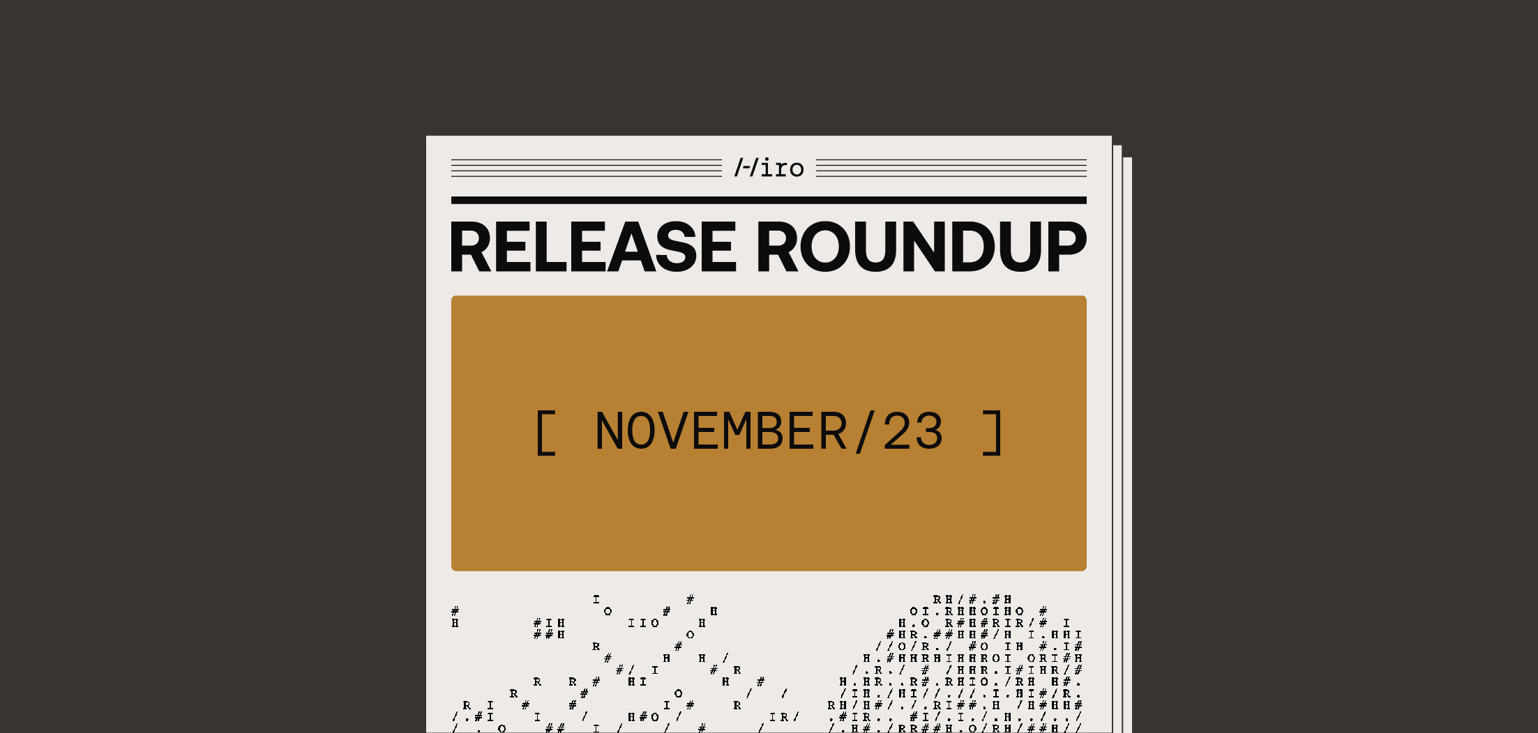 Release Roundup November 2023